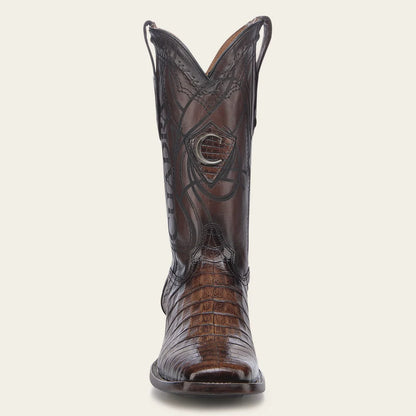 Cuadra Men’s Engraved Brown Caiman Western Boots CU456