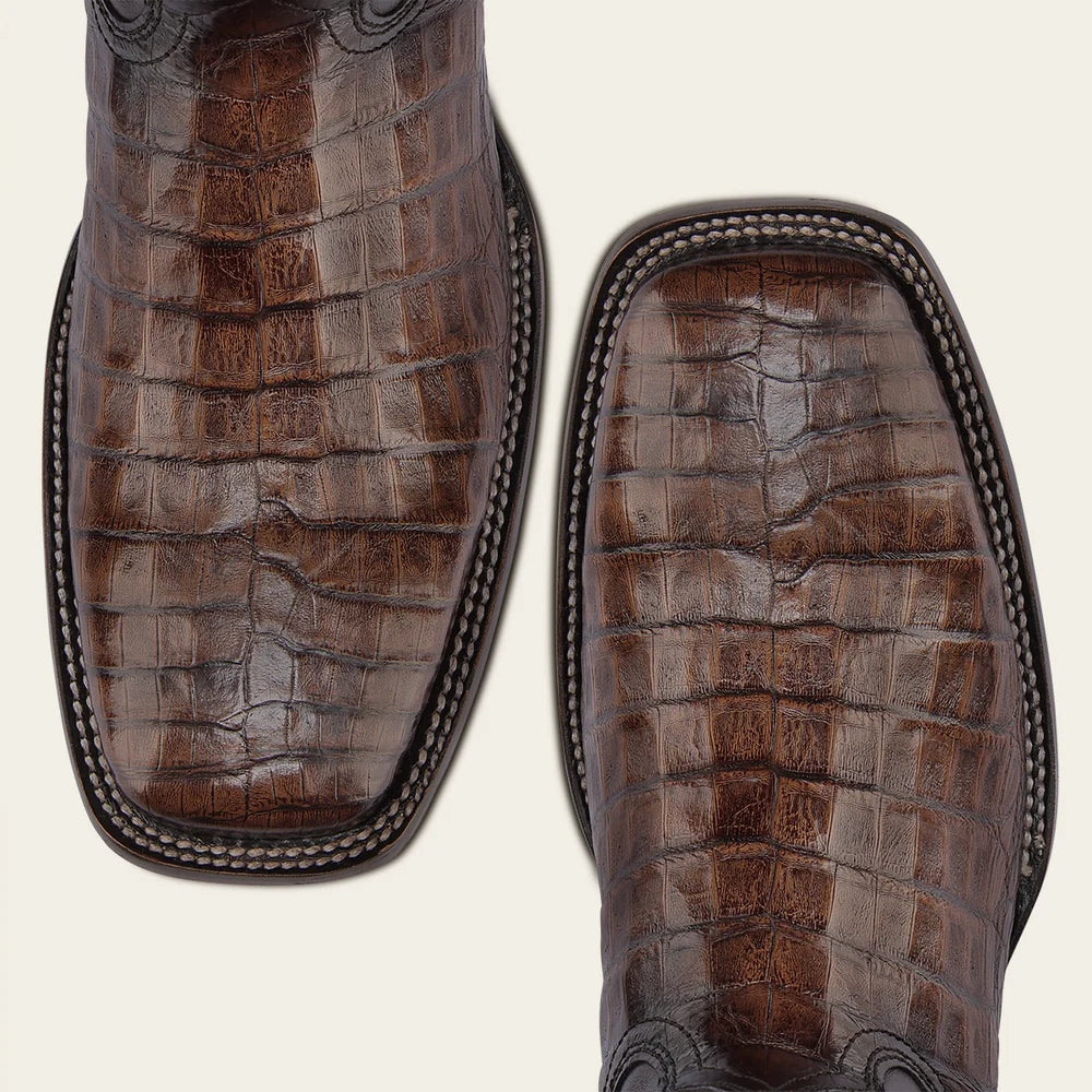 Cuadra Men’s Engraved Brown Caiman Western Boots CU456