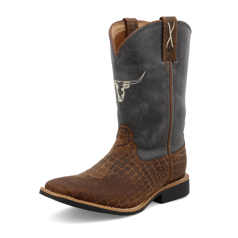 Twisted X Children's Top Hand Chocolate & Dusty Blue Boots YTH0017
