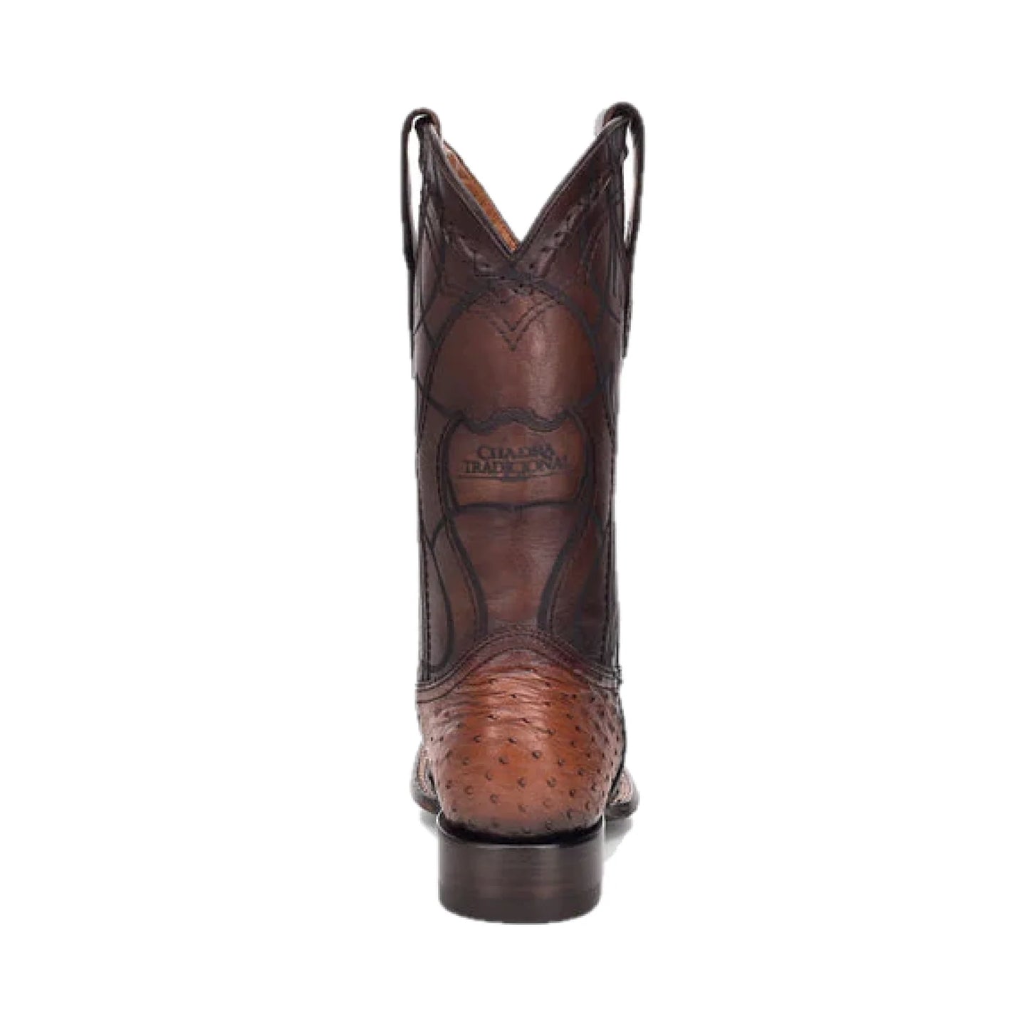Cuadra Men's Brown Genuine Ostrich Leather Square Toe Boot CU457