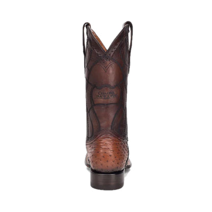 Cuadra Men's Brown Genuine Ostrich Leather Square Toe Boot CU457
