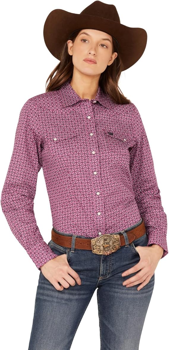 Cinch Women's Long Sleeve Printed Western Snap Up Shirt