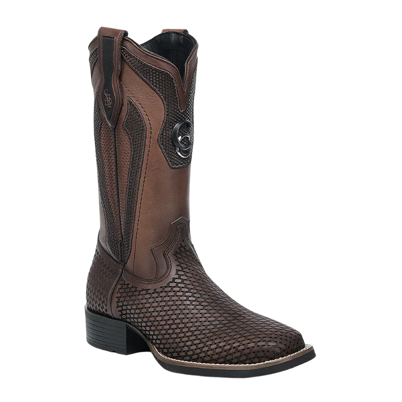Cuadra Men's Honey Embroidery & Laser Square Toe Western Boots CU984