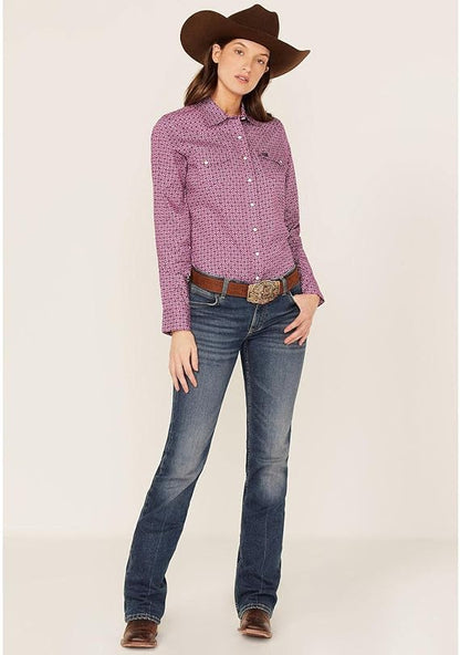 Cinch Women's Long Sleeve Printed Western Snap Up Shirt