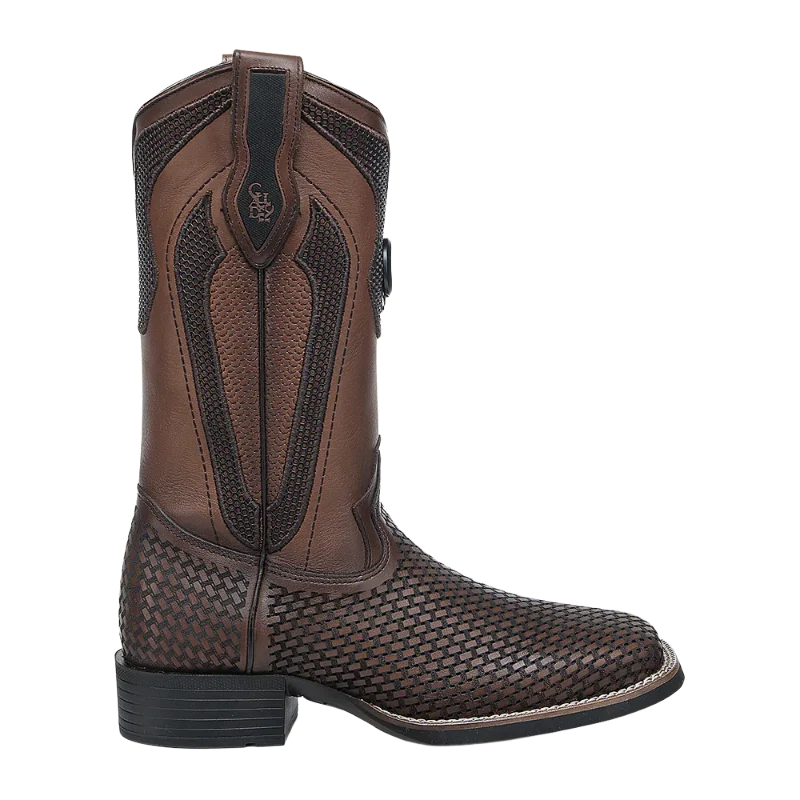 Cuadra Men's Honey Embroidery & Laser Square Toe Western Boots CU984