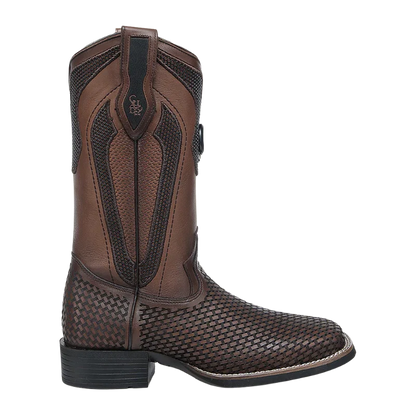 Cuadra Men's Honey Embroidery & Laser Square Toe Western Boots CU984