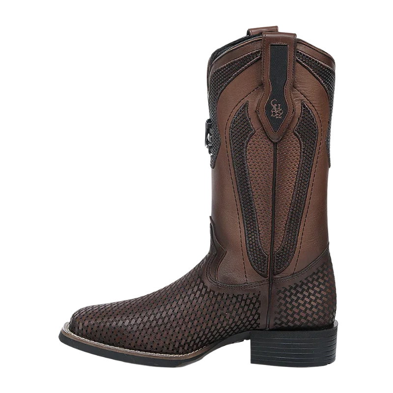 Cuadra Men's Honey Embroidery & Laser Square Toe Western Boots CU984