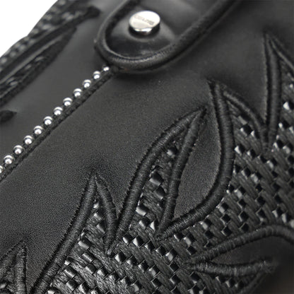 Cuadra Women’s Black Embroidery & Zipper Pointed Toe CC337
