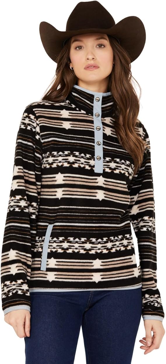 Cinch Women's Black Southwest Print Polar Fleece Pullover
