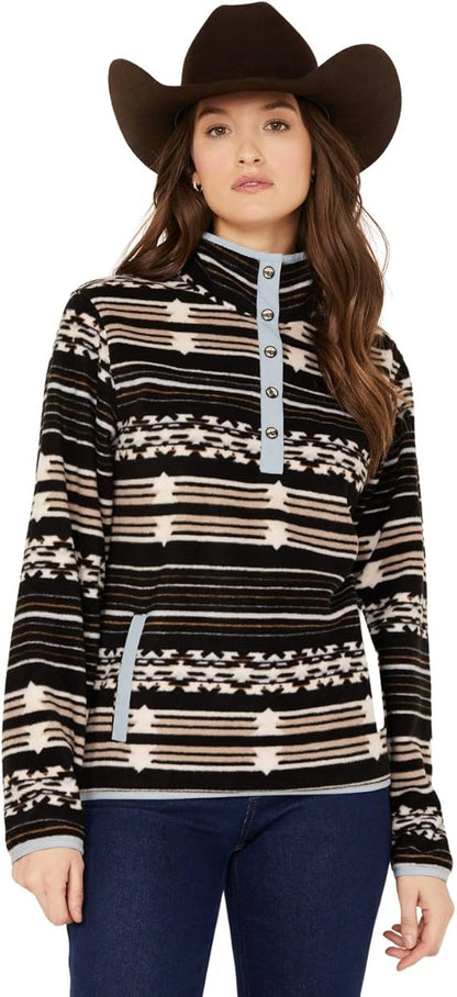 Cinch Women's Black Southwest Print Polar Fleece Pullover