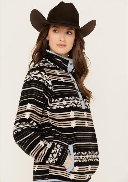 Cinch Women's Black Southwest Print Polar Fleece Pullover