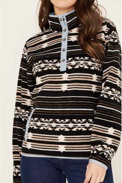 Cinch Women's Black Southwest Print Polar Fleece Pullover