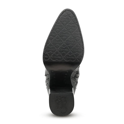Cuadra Women’s Black Embroidery & Zipper Pointed Toe CC337