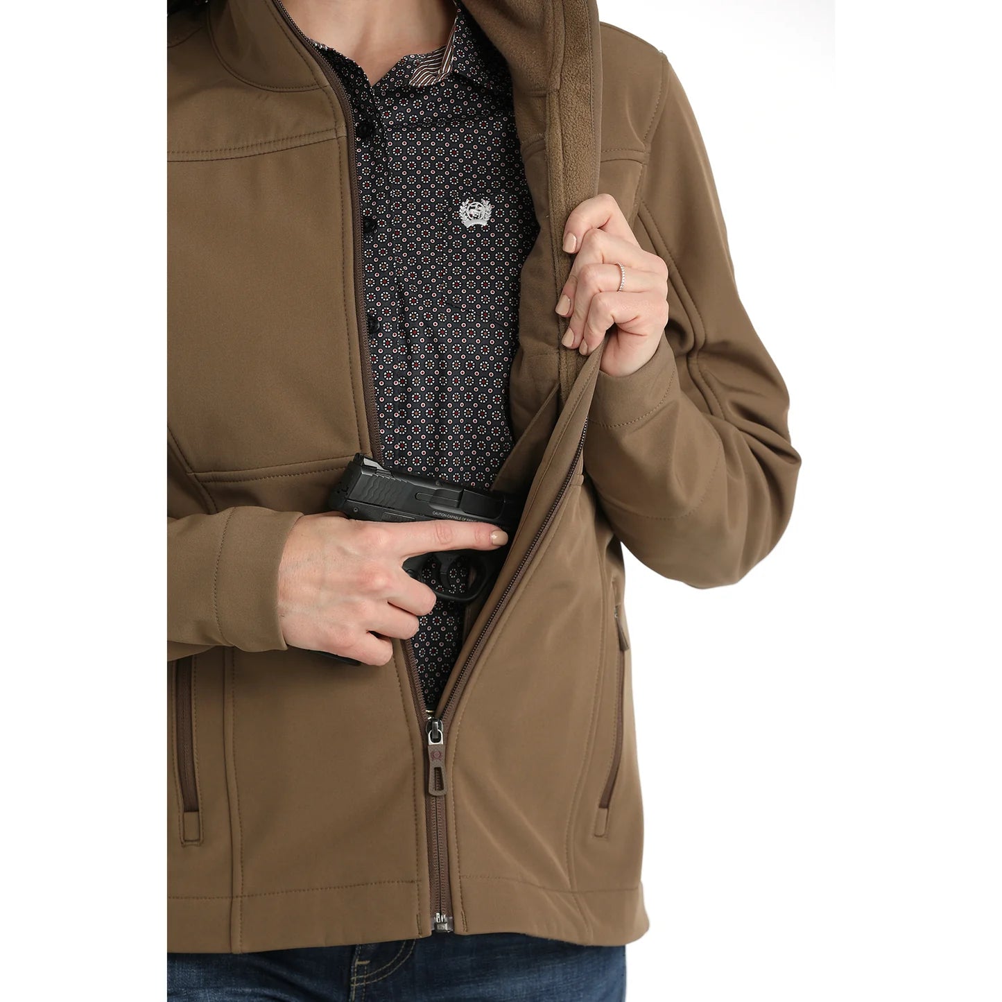 Cinch Ladies Brown Concealed Carry Textured Bonded Jacket