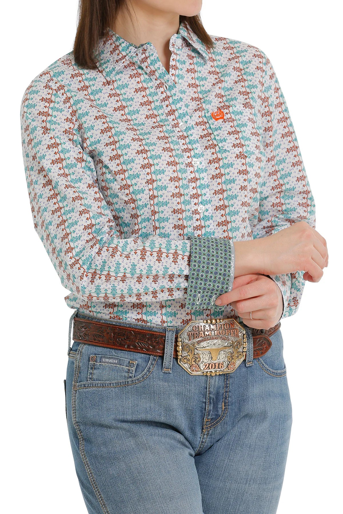 Women's Cinch Button Down Shirt