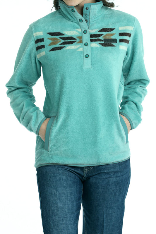 CINCH WOMEN'S FLEECE PULLOVER - TURQUOISE