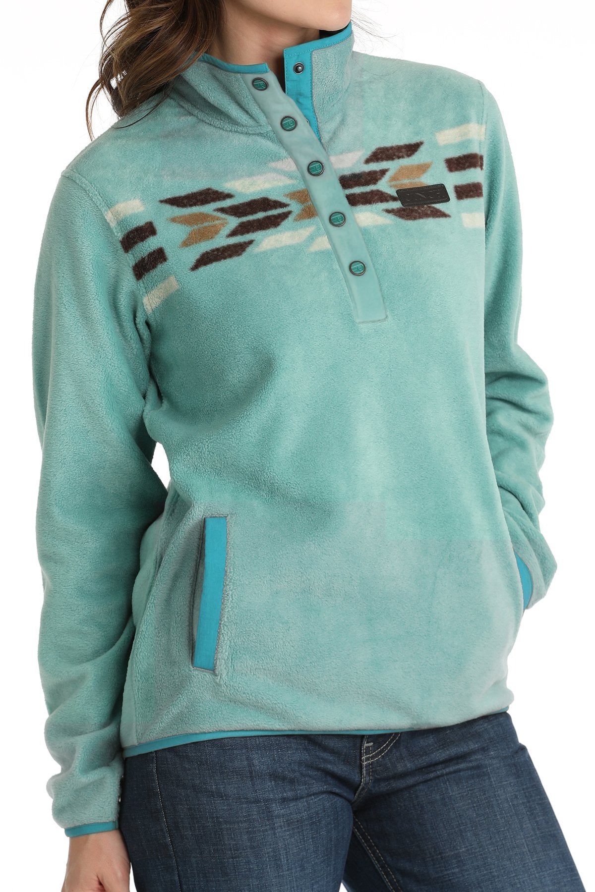 CINCH WOMEN'S FLEECE PULLOVER - TURQUOISE