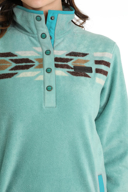 CINCH WOMEN'S FLEECE PULLOVER - TURQUOISE