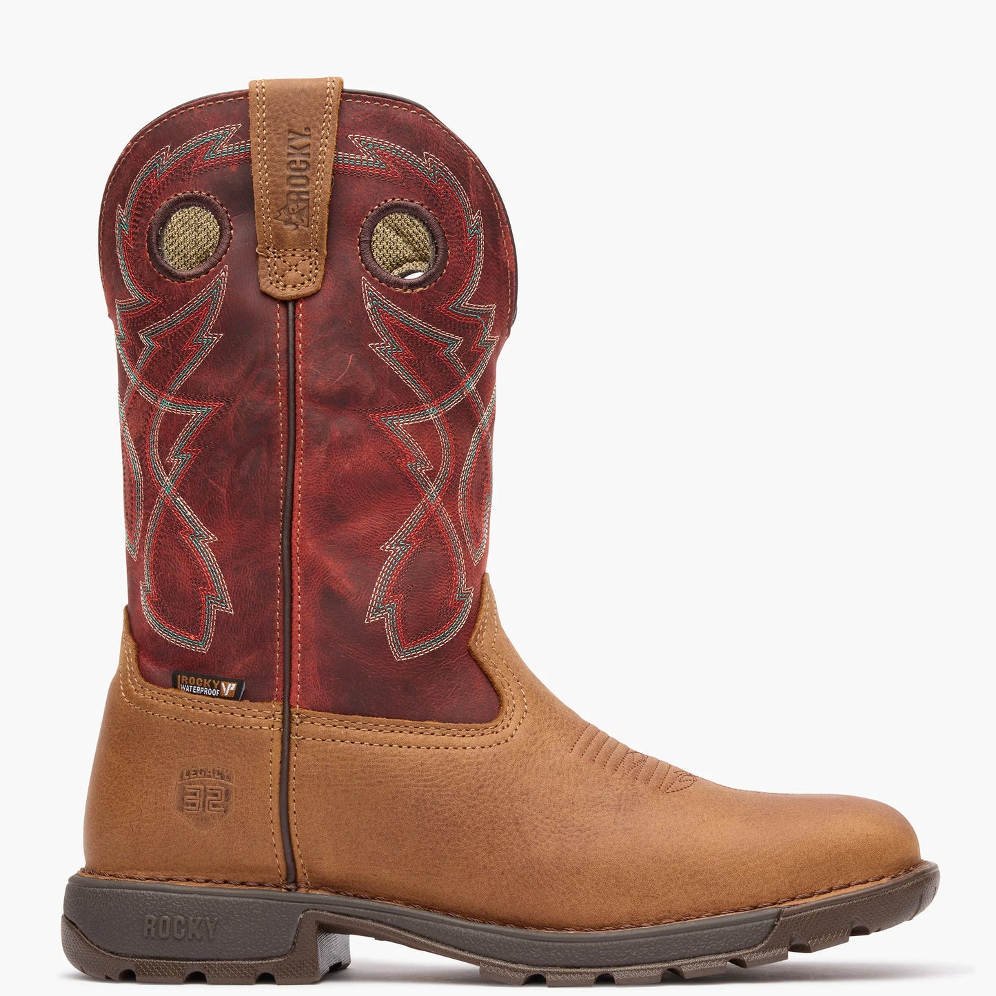 Rocky Legacy 32 Tan Red Waterproof Western Boot
