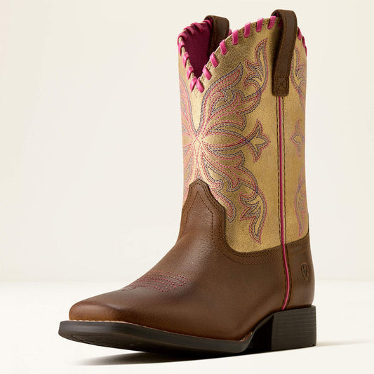 Ariat Girls Sundown Wide Square Toe Western Boot 10080276