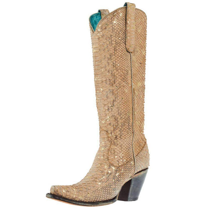 Corral Ladies Honey Python Snip Toe Boots A4295