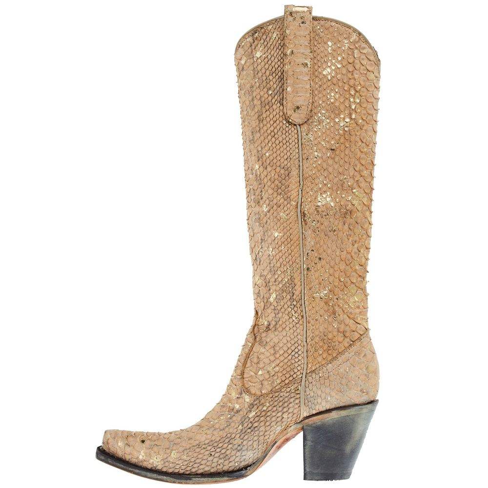 Corral Ladies Honey Python Snip Toe Boots A4295