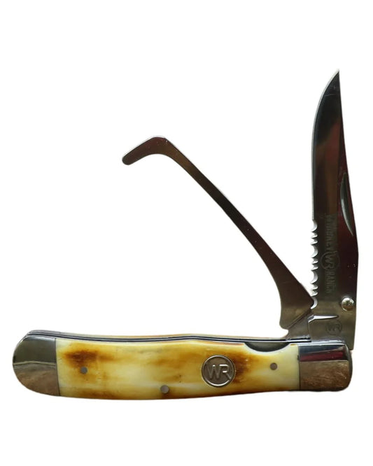 Whiskey Bent Burnt Bone Hoofpick With Clip Knife WB20-16