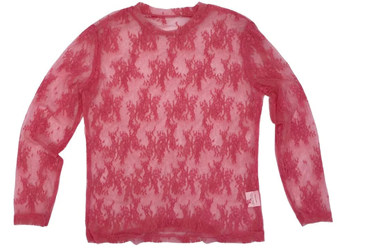The Twisted Filly Neon Pink Lace Toddler LS Top