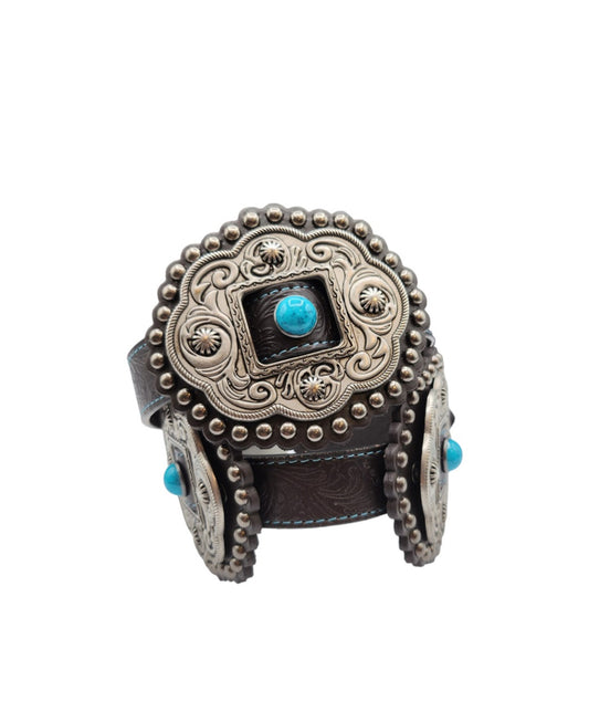 Roper Teal Conchos Western  Belt Ladies  8862790