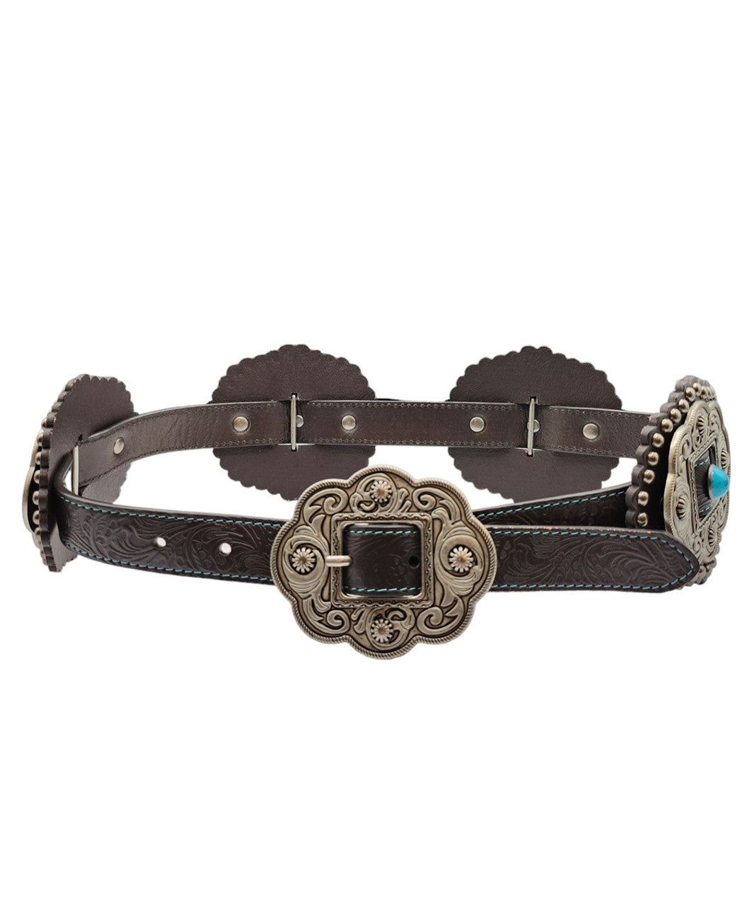 Roper Teal Conchos Western  Belt Ladies  8862790