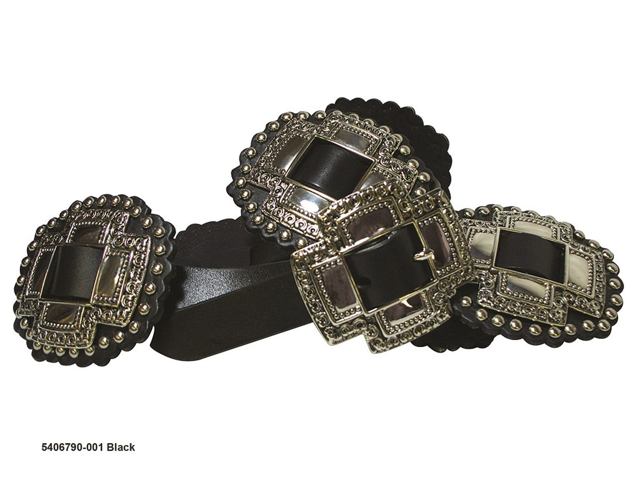 Roper 1" Cross Slide Conchos Black  Belt Ladies  5406790-001