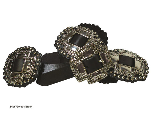 Roper 1" Cross Slide Conchos Black  Belt Ladies  5406790-001