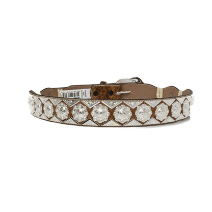 Ranger Men’s Brindle Cowhide With Show Silver Berry Concho Western Belt WB2585