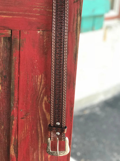 Ranger Belt Co Mens Hand Tooled Leather Western Concho Belt IB1008C