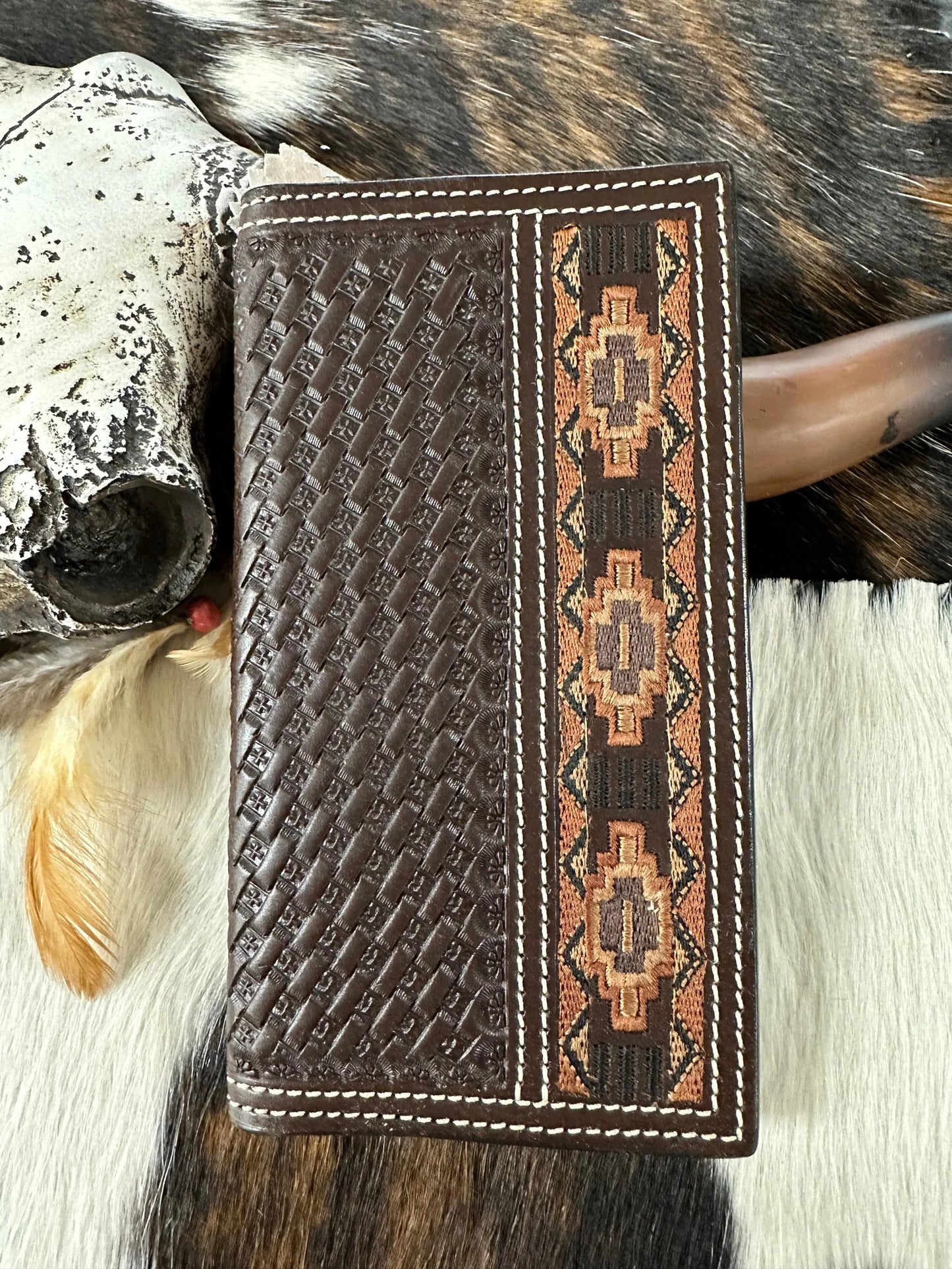 Ranger Belt Co Brown Basketweave Wallet WH-211