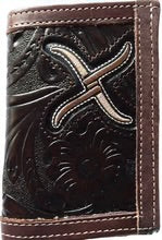 Twisted-X Chocolate Tooled Leather Tri-Fold Wallet XRC-T5