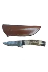 Circle SH Cutlery Circle SH Damascus Steel w/ Antler Handle Knife with Sheath CSH-GH9