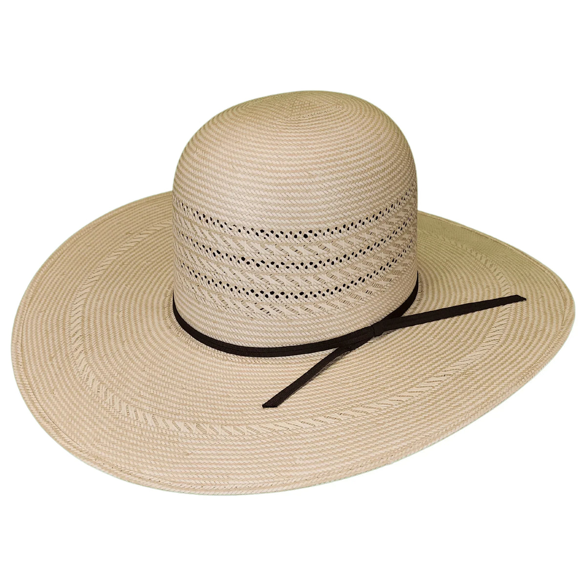Rodeo King Open Crown Triple Time 5" Straw Hat Long Oval