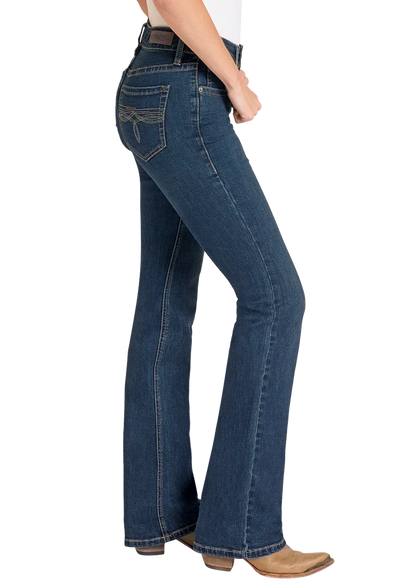 Rock & Roll Denim Women's Mid Rise Bootcut Jean BW4MD09075