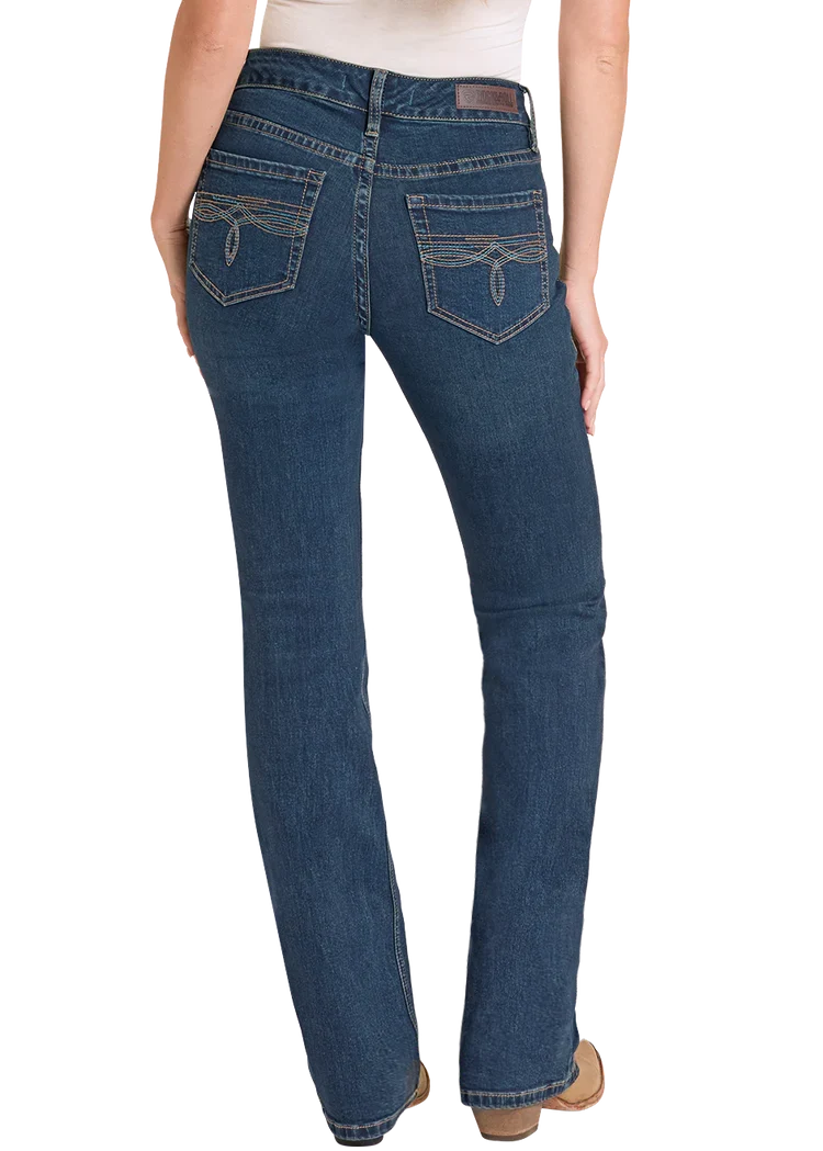 Rock & Roll Denim Women's Mid Rise Bootcut Jean BW4MD09075