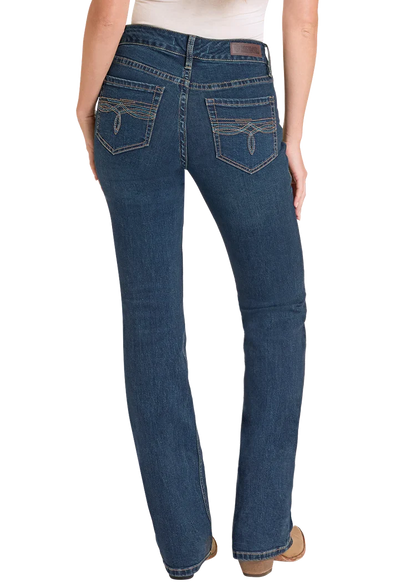 Rock & Roll Denim Women's Mid Rise Bootcut Jean BW4MD09075