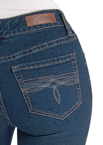 Rock & Roll Denim Women's Mid Rise Bootcut Jean BW4MD09075