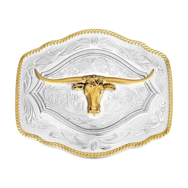 Montana Silversmiths On The Range Longhorn Buckle A1079P