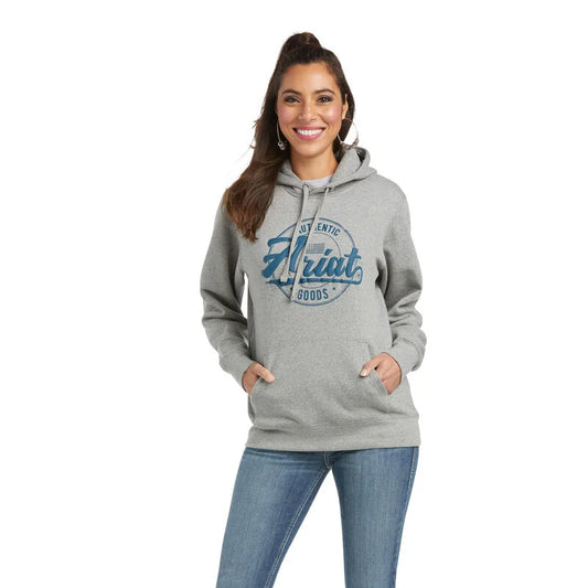ARIAT GRAPHIC LOGO GREY HOODIE