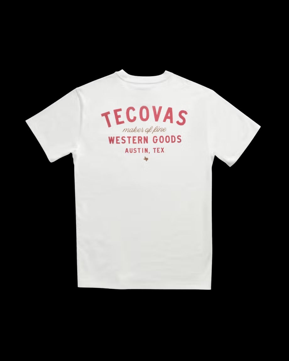Tecovas Men's Fine Makers Graphic Bone White & Red T-Shirt 40382BNR