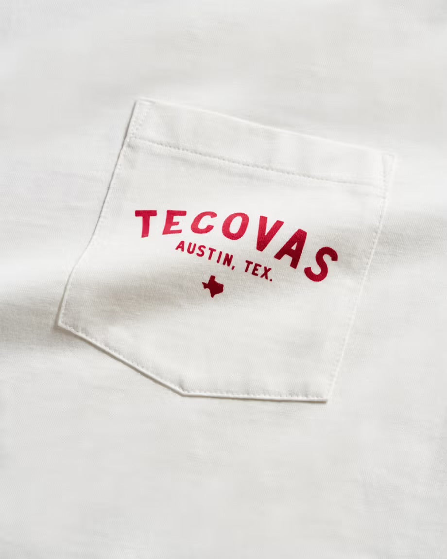 Tecovas Men's Fine Makers Graphic Bone White & Red T-Shirt 40382BNR