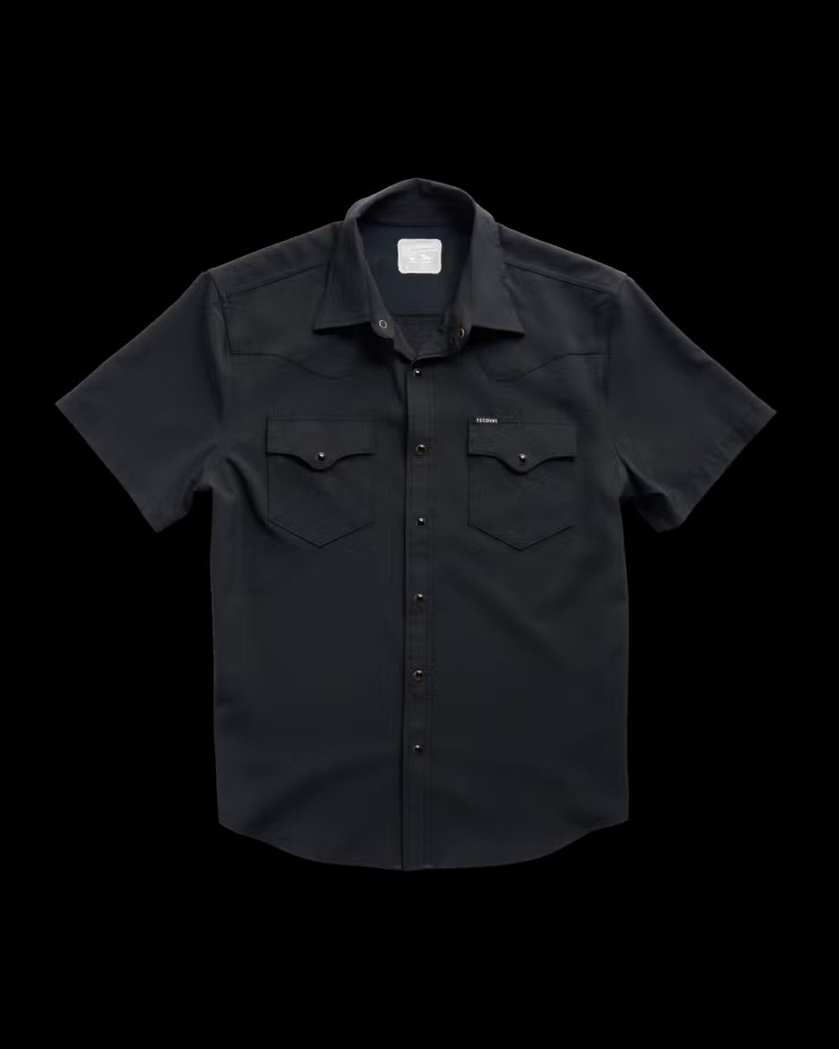 Tecovas Men's Performance Western Short Sleeve Black Pearl Snap M40364BLK