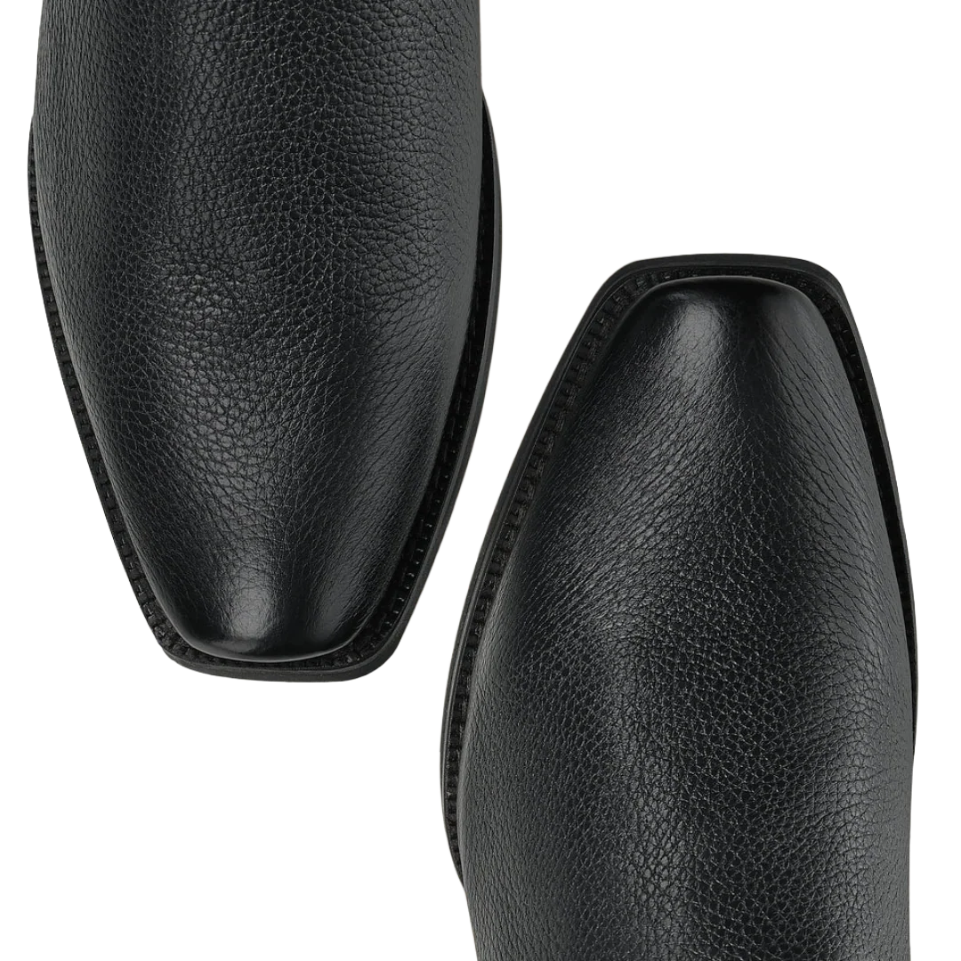 Cuadra Men's Black Deer & Bovine Leather Narrow Square Toe Dubai Boot CC297