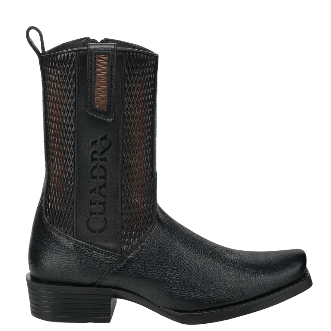 Cuadra Men's Black Deer & Bovine Leather Narrow Square Toe Dubai Boot CC297