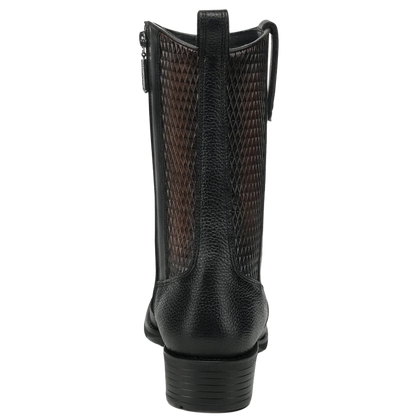 Cuadra Men's Black Deer & Bovine Leather Narrow Square Toe Dubai Boot CC297